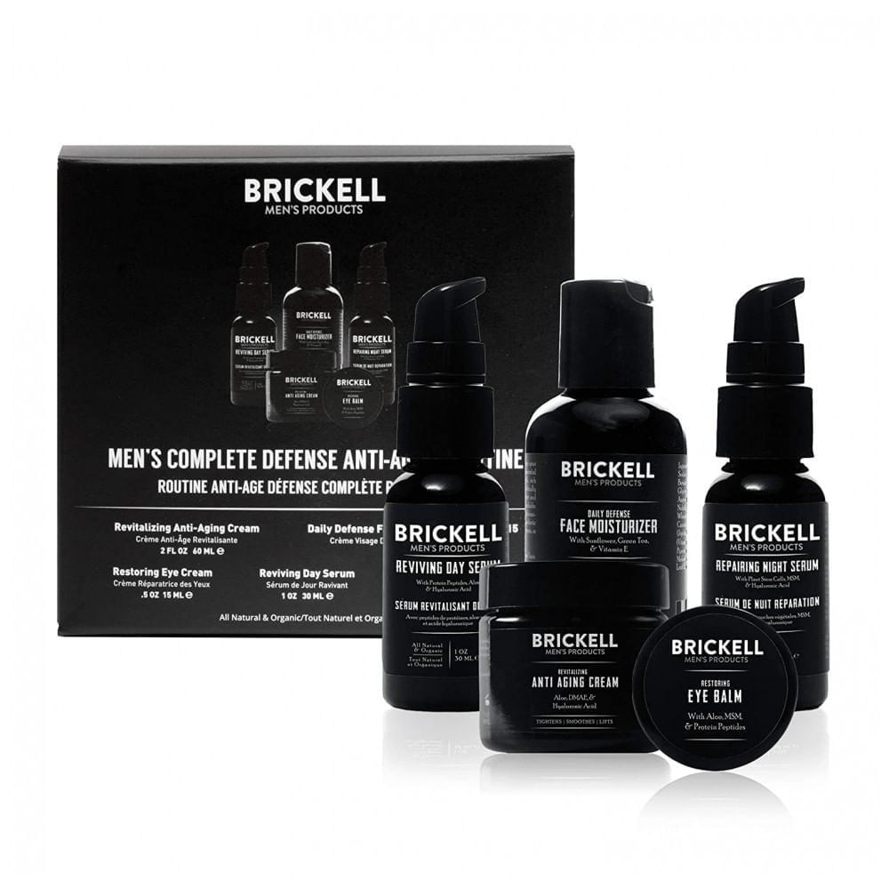 Miniatura Brickell Mens Kit Skincare para Homens com Produtos Organicos Naturais com Vitamina C 5 Produtos