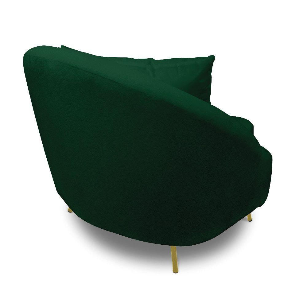 Miniatura Poltrona Decorativa Orgânica Pé Ferro Dou Zaya Bouclê Verde C05 - D'rossi