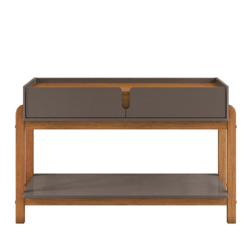 Miniatura Aparador De Sala 2 Gavetas 130cm Nay C14 Cinza Perola/cedro - Mpozenato