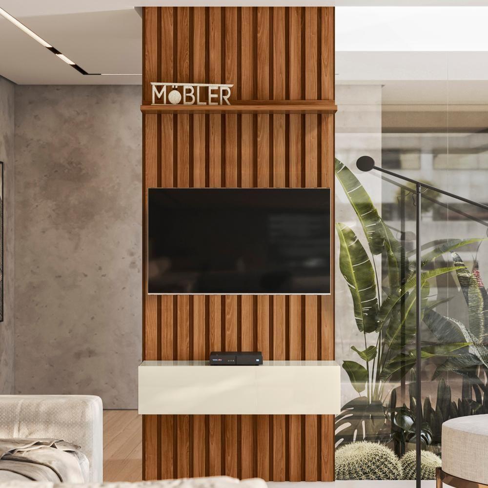 Miniatura Painel Ripado Placa Tv 60 Projetta 265x100 Cinamo Mell Off White Mbl Cinamo Mell Off White