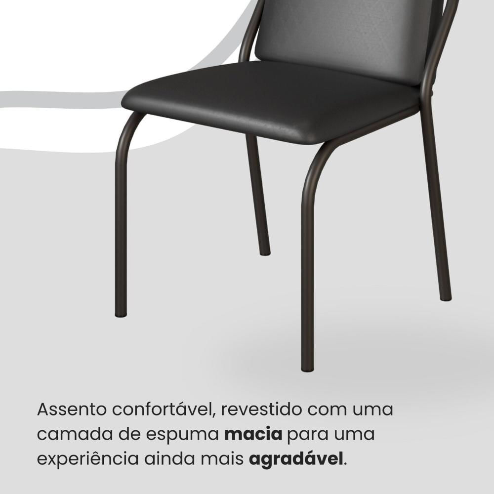 Conjunto Sala de Jantar Mesa Redonda 100cm Base Omega Tampo MDF Laca com Vidro Malibu Preto