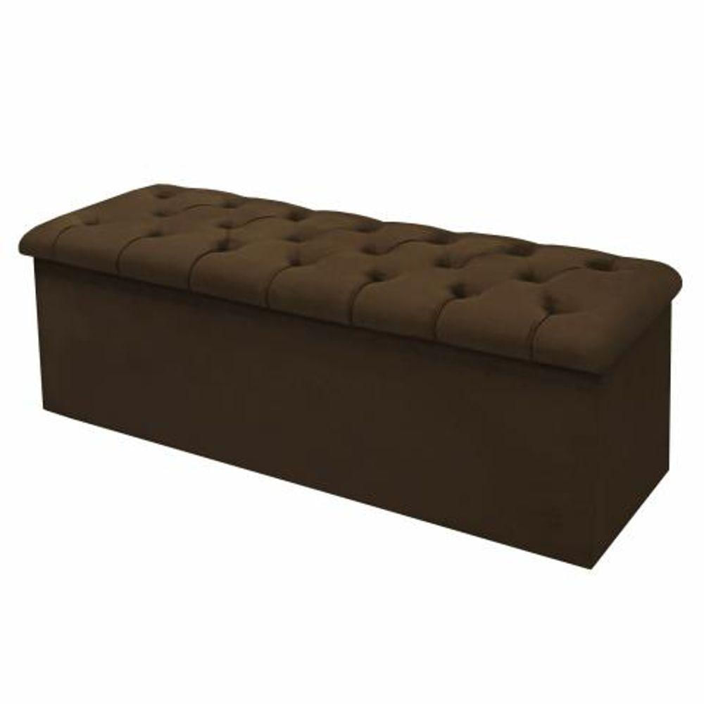 Miniatura Calçadeira Baú Giovana Casal 140cm Suede Marrom
