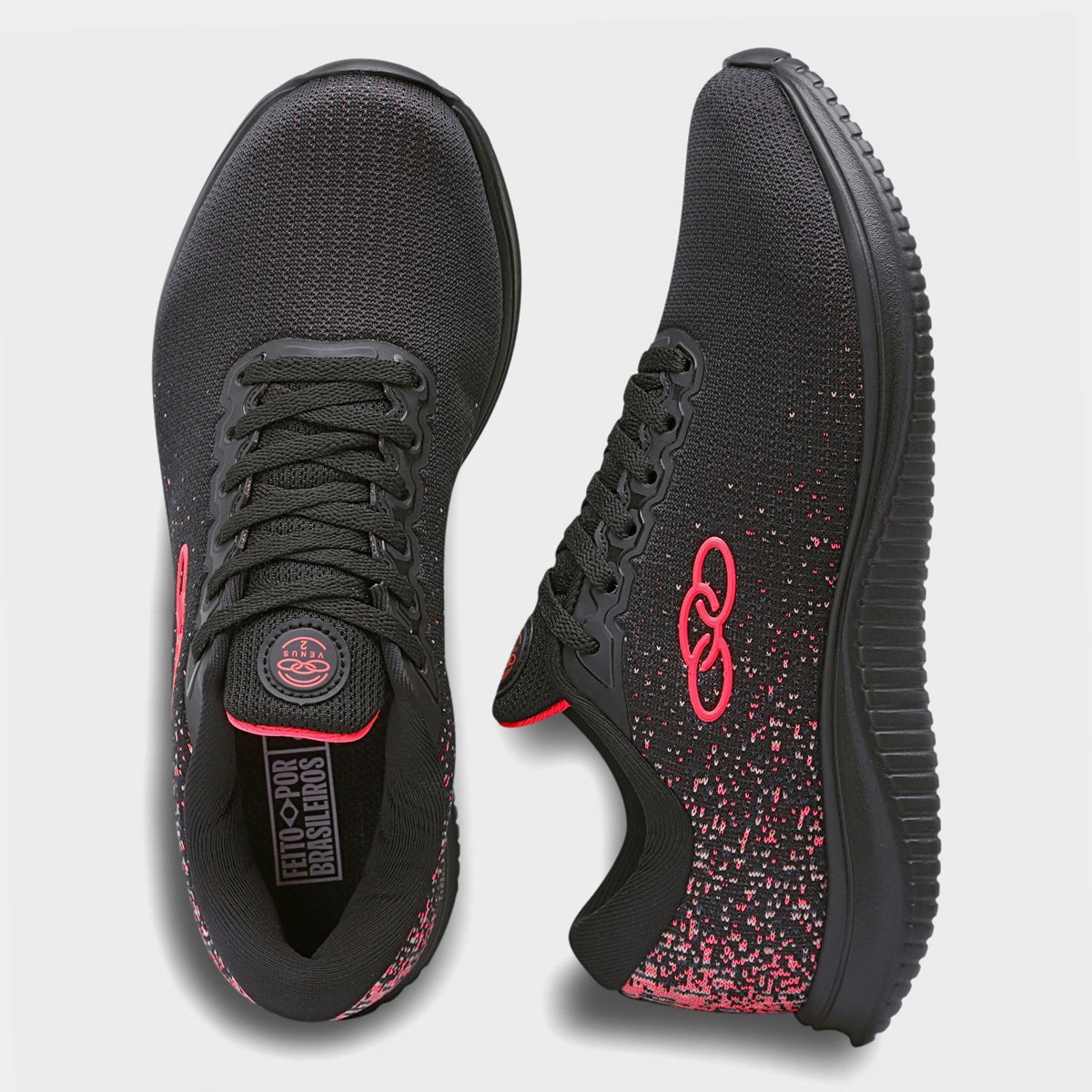 Miniatura Tênis Olympikus Venus 2 Feminino Preto+Rosa - 33