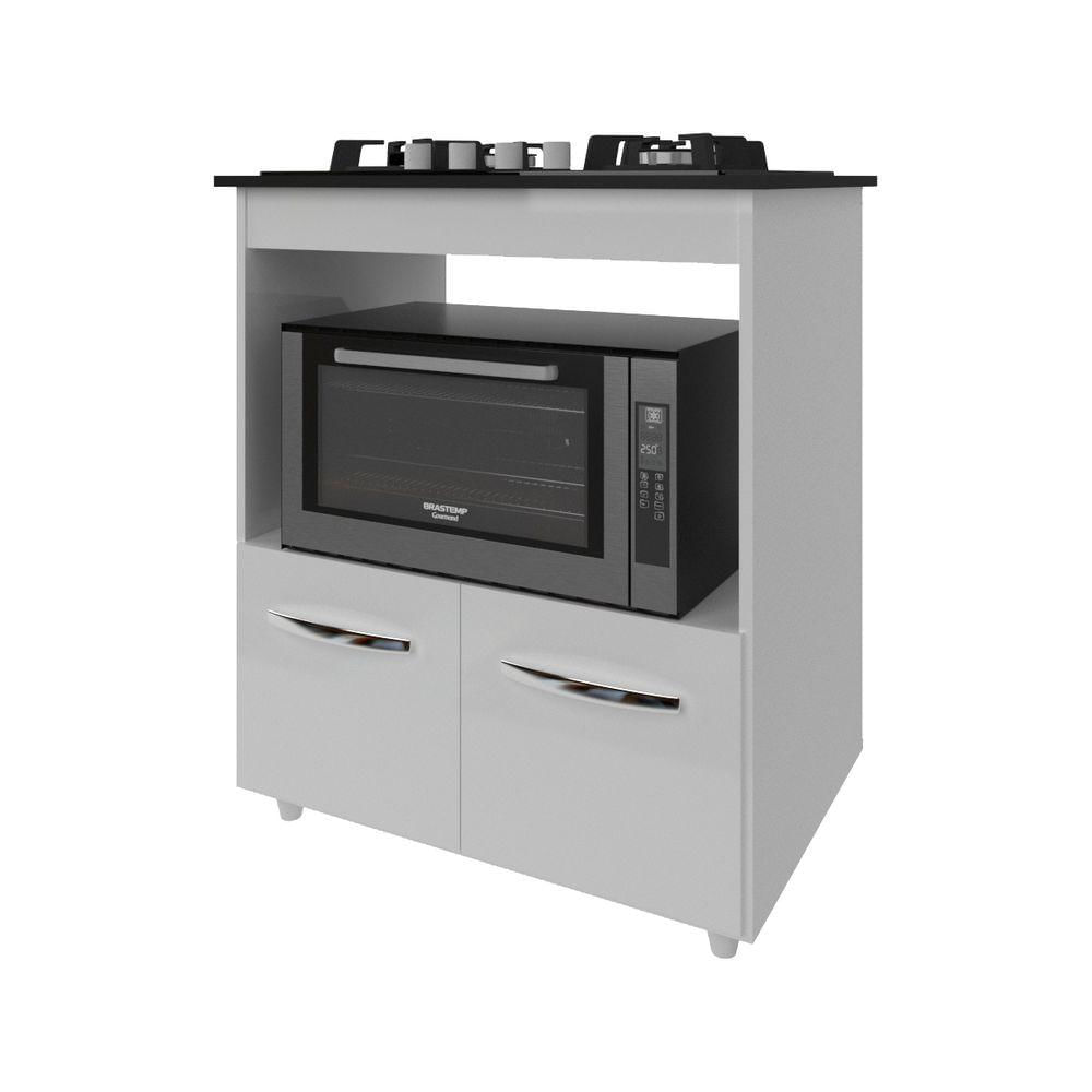 Miniatura Balcão Armário De Cozinha Para Fogão Cooktop 4 Bocas E Forno Elétrico Evelyn Mobília Decor Branco