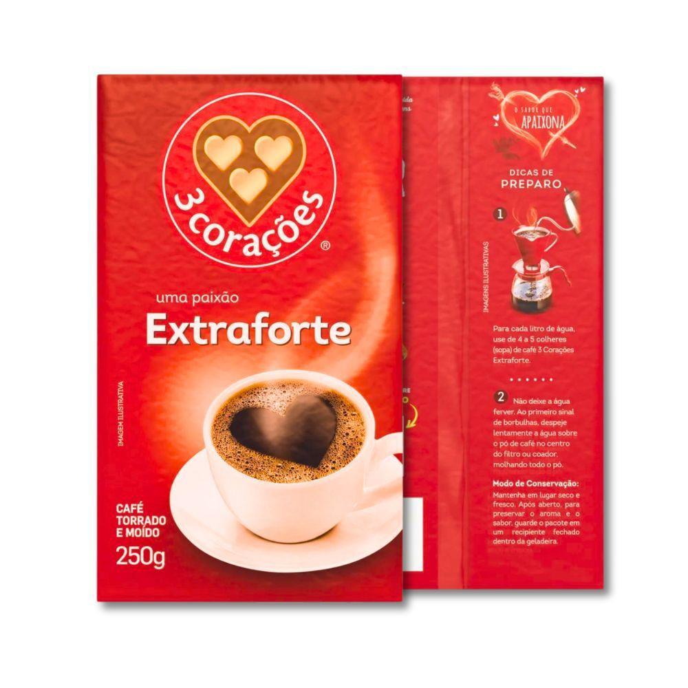 Miniatura Café Três Corações Extra Forte Kit 3 Pacotes A Vácuo 250G
