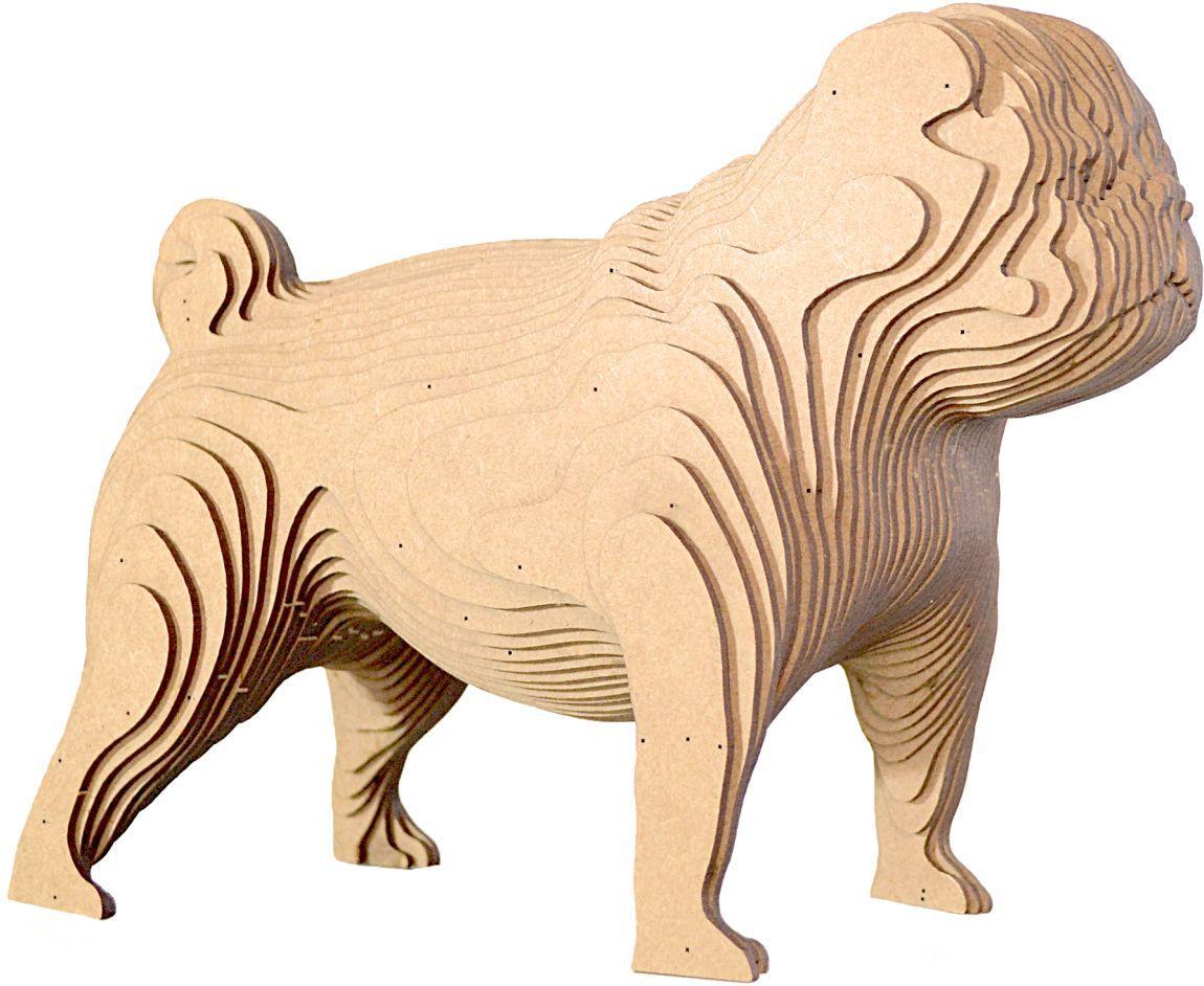 Miniatura Quebra Cabeças 3D Pug Decoração Ornamento Enfeite