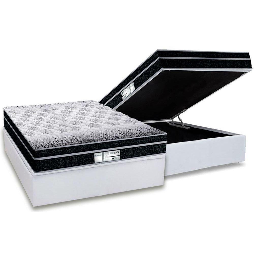 Miniatura Cama Box Baú Casal: Colchão Molas Probel Prolastic Prodormir Born + Base Crc Courano White(138X188)