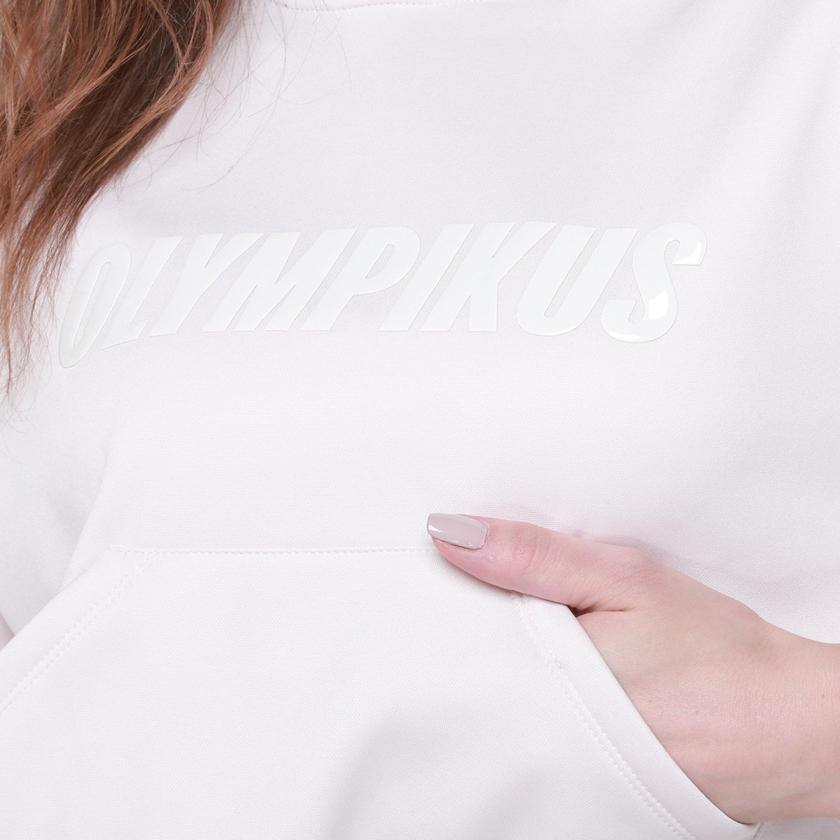 Miniatura Moletom Olympikus Cropped Capuz Feminino Areia - G