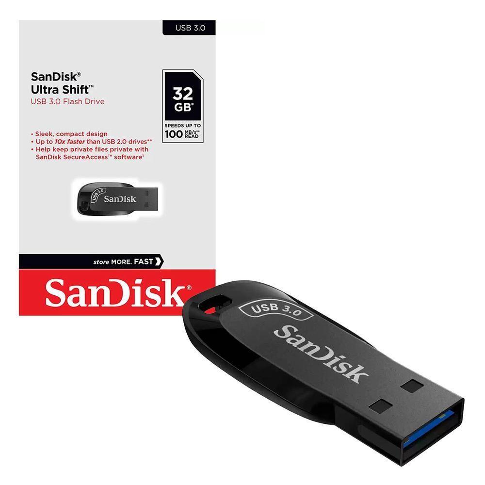 Miniatura Pen Drive 32gb - Sandisk - Ultra Shift - Usb 3.0 - Z410