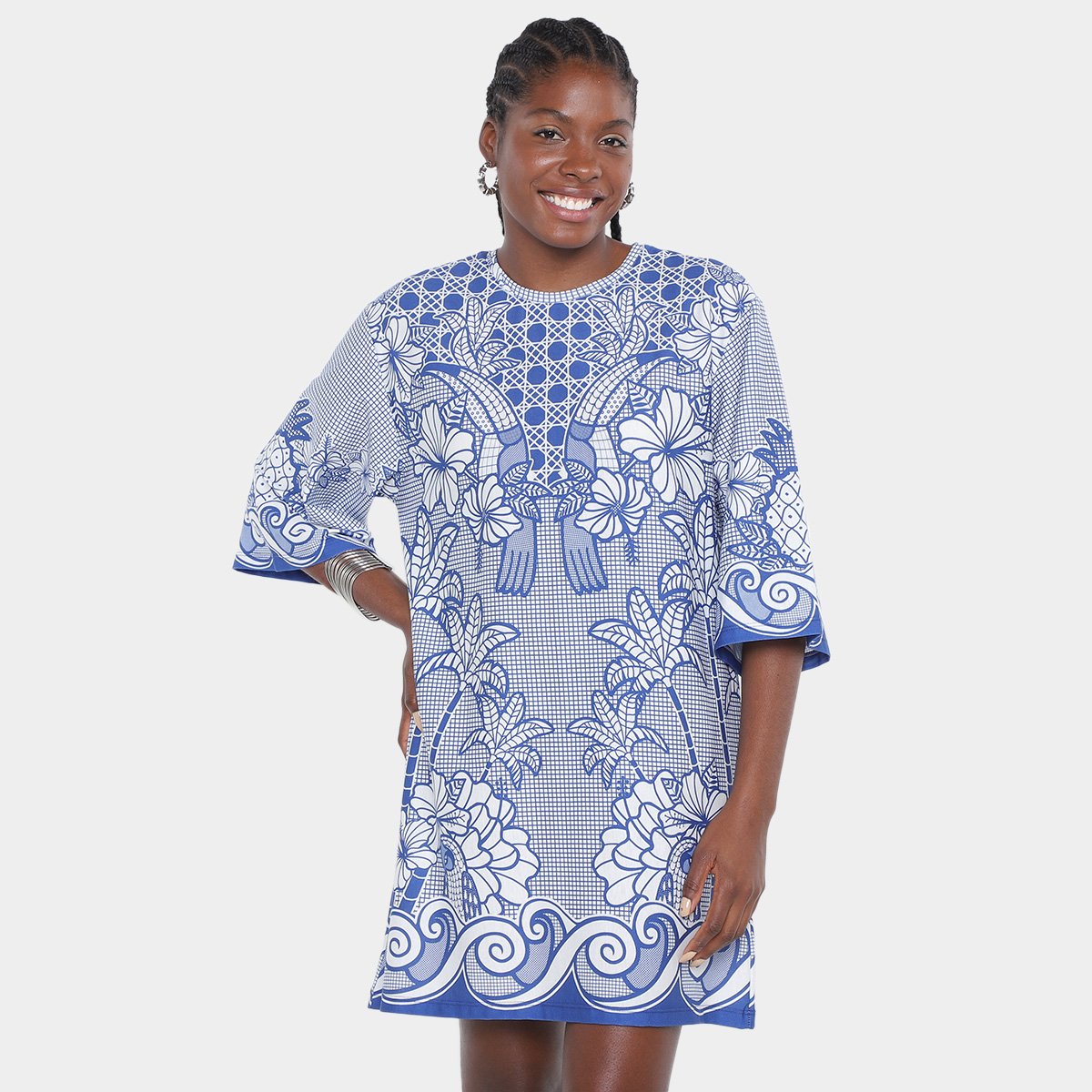 Miniatura Vestido Tshirt Farm Big Refresco Azul - M
