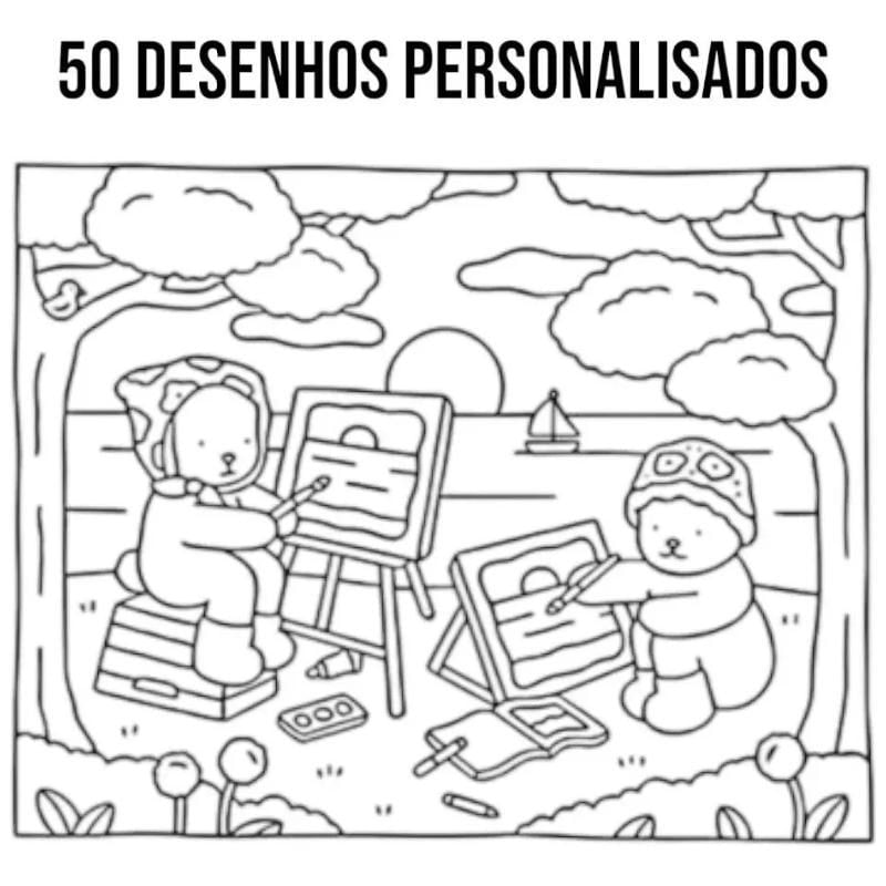 Livro Colorir Bobbie Goods Capa Dura 50 Páginas Oficial Rosa