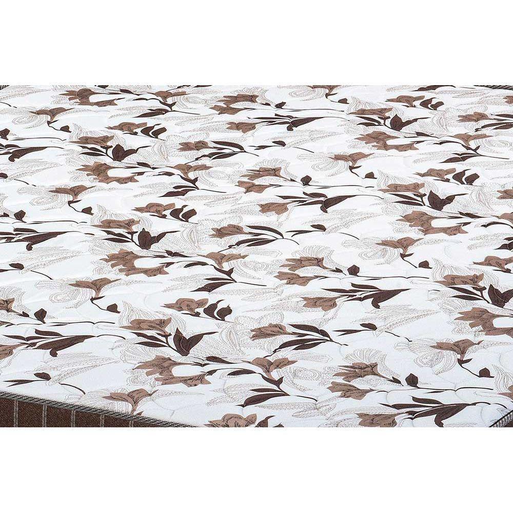 Miniatura Cama Box Baú Queen: Colchão Espuma D33 Polar Pérola Euro Pillow + Base Crc Courano Brown(158X198)