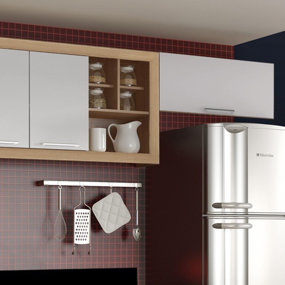 Armario Cozinha Completo Ditália Aspen 4 Pçs Carvalho/br A48