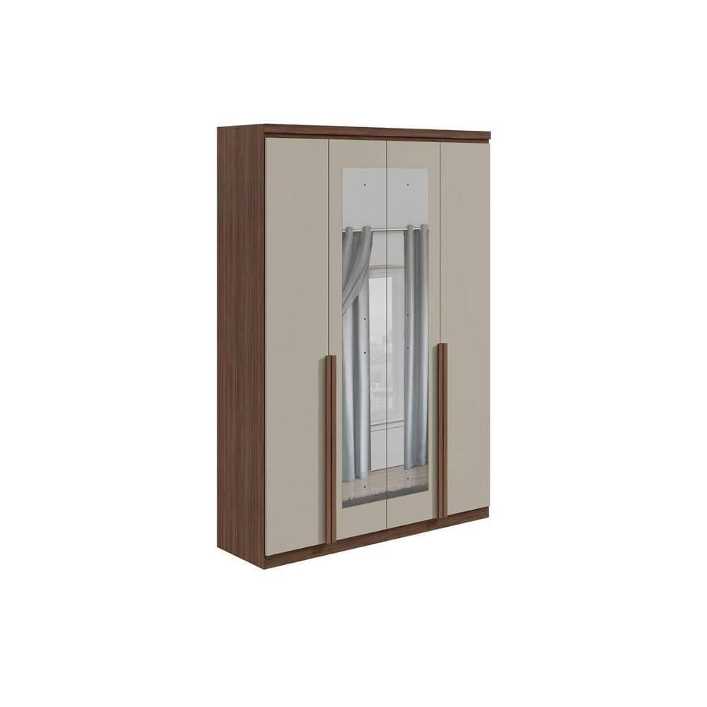 Guarda Roupa 4 Portas E 2 Gavetas C- Espelho Alonzo New Branco - Lopas