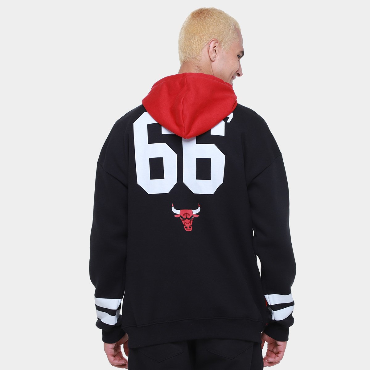 Miniatura Moletom NBA Chicago Bulls Statement Masculino Preto - G