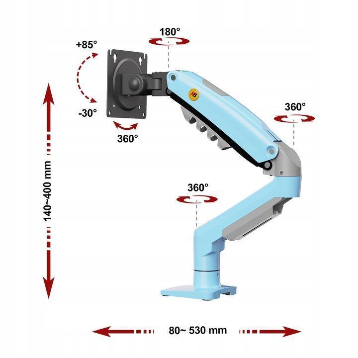 Miniatura Suporte North Bayou F80-Xm Monitor De 17 A 30 Azul Claro