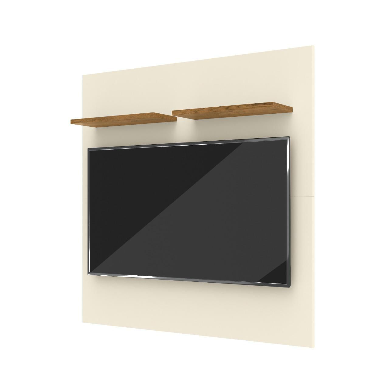 Miniatura Painel 2 PrateleirasTv Até 32P Madri Cor Off White / Freijó