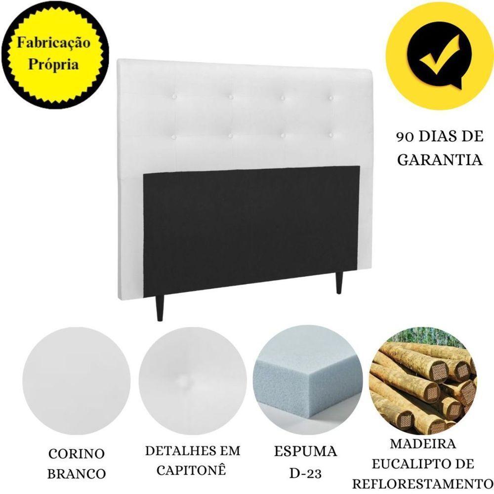 Miniatura Cabeceira Estofada Cama Queen 160 Cm Helena Corino Branco