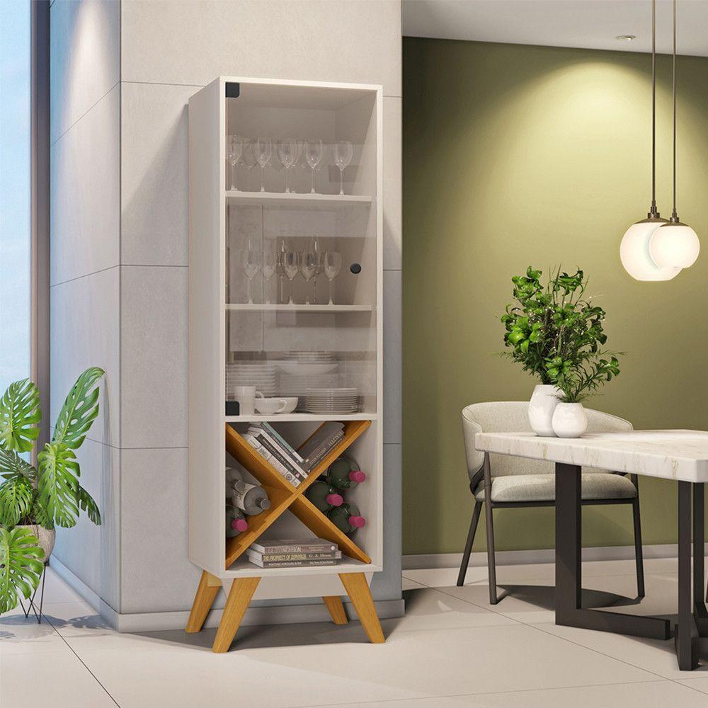 Miniatura Cristaleira Graça Candian Jcm Movelaria Off White Com Cinamomo