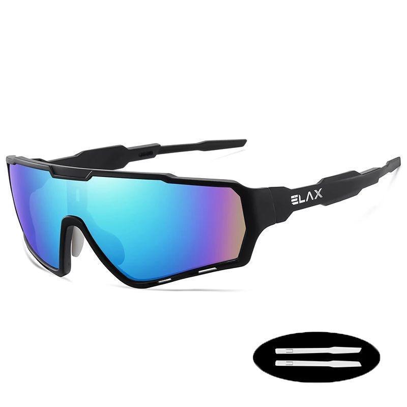 Miniatura Óculos Espelhado Esportes Ciclismo Proteção Uv400 Azul/Preto