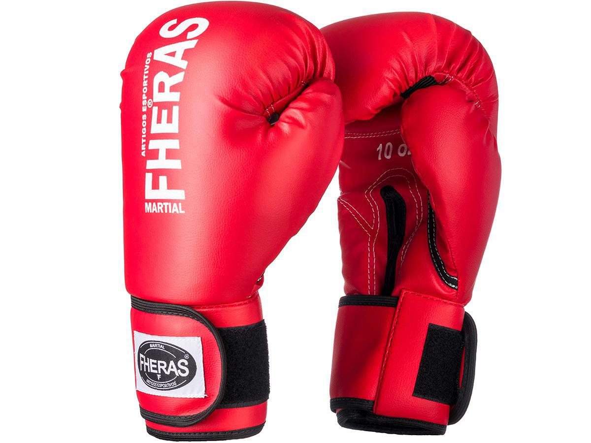 Miniatura Luva De Boxe Muay Thai Mma 08Oz Vermelha Fheras