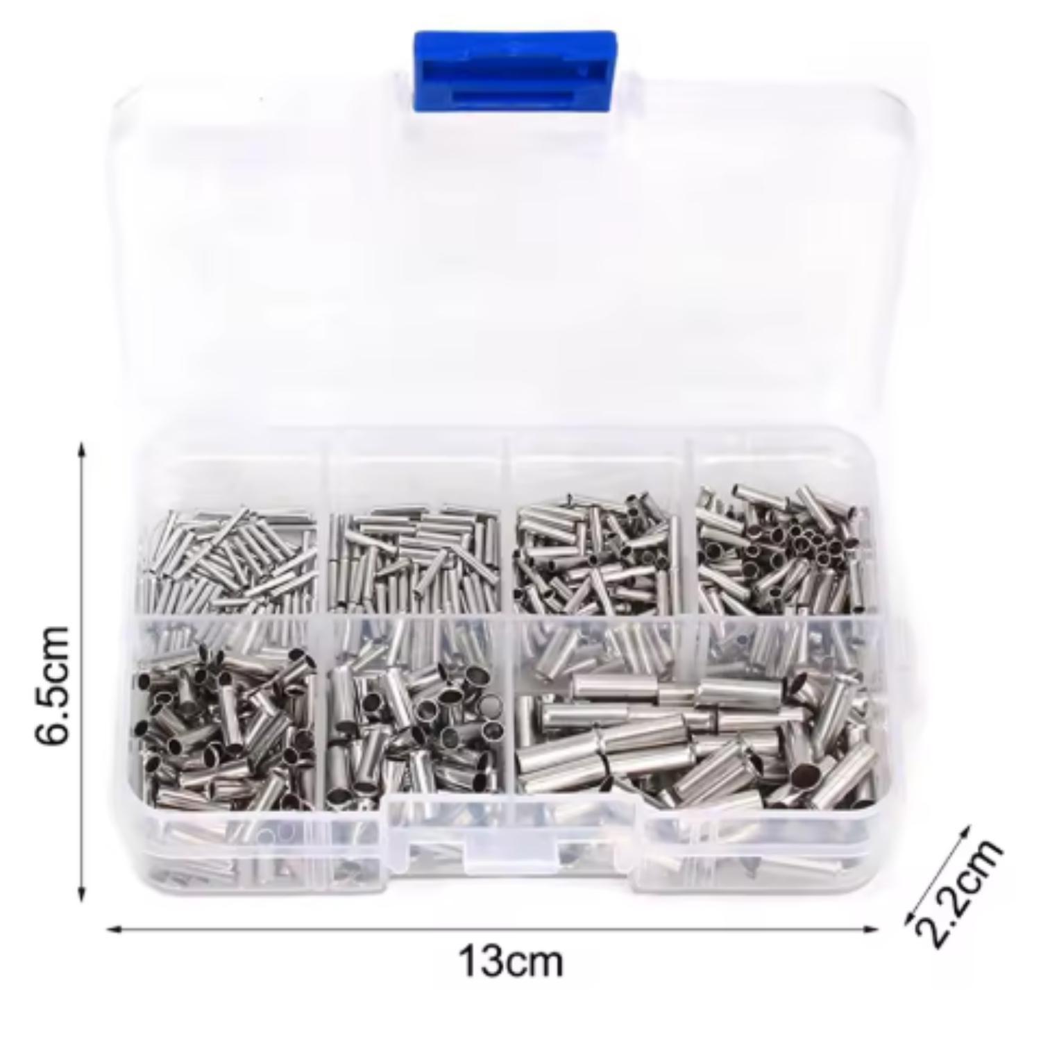 Miniatura Kit 600 Terminal Fio Cabo Cobre Tubular 0.5 A 6Mm 22-10 Awg