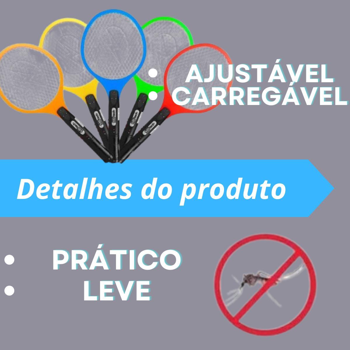 Raquete Elétrica Mata Mosquitos - Entrega Rápida