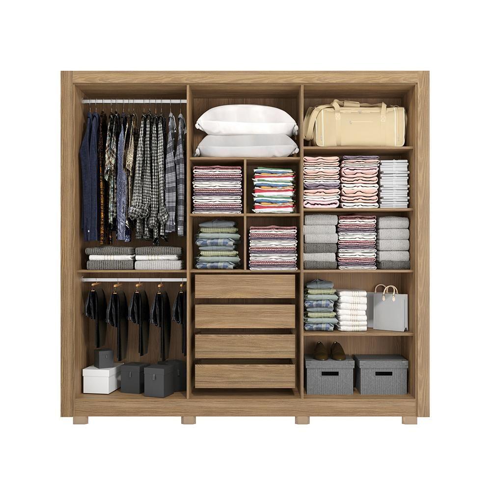 Guarda Roupa Kappesberg Com Pés E Espelho 6 Portas 4 Gavetas