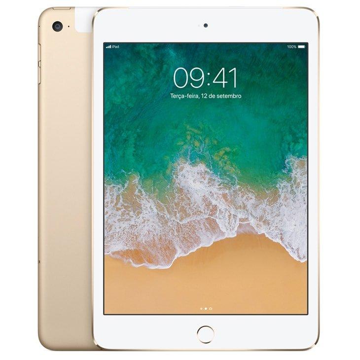 Miniatura iPad mini 4 Apple, Tela Retina, 128GB, Dourado, Wi-Fi + Cellular - MK782BZ/A