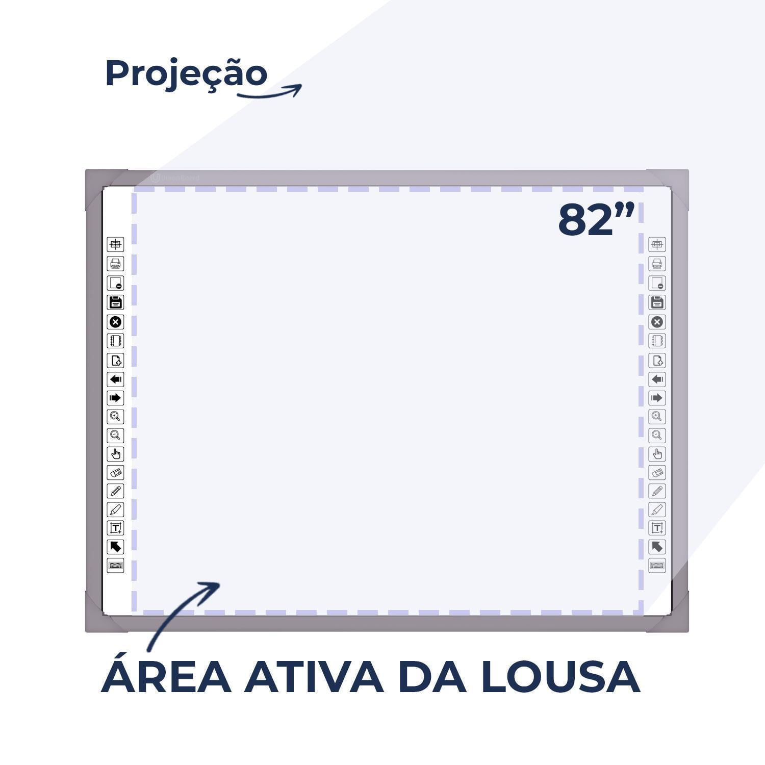 Miniatura Lousa Interativa Digital Touch Unionboard Cinza 82 Polegdas
