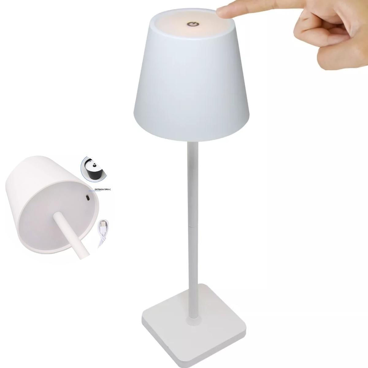 Abajur Moderno Recarregável Usb C Luz Led Articulada Mesa