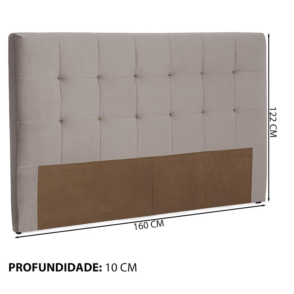 Cama Box com Cabeceira Queen Herval Pallace Bambu em Molas Ensacadas, 71x158x198 cm