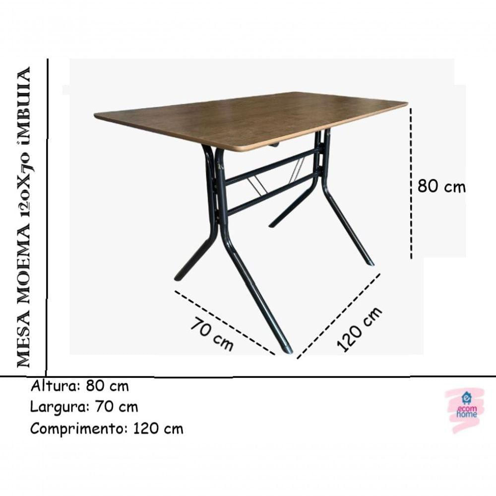 Miniatura Kit 5 Mesas Moema 120x70 Imbuia Base Preta