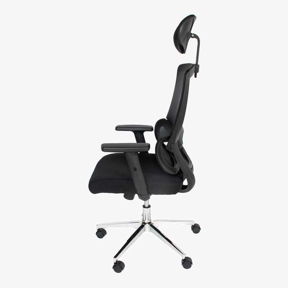 Cadeira De Escritório Presidente Ergonômica Tela Mash Reclinável Nr17 - Preta