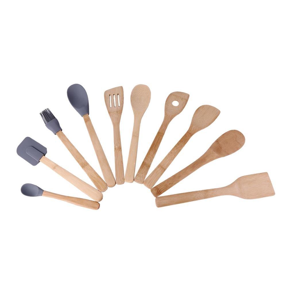 Kit Utensílios Bambu com 10 peças - A/CASA