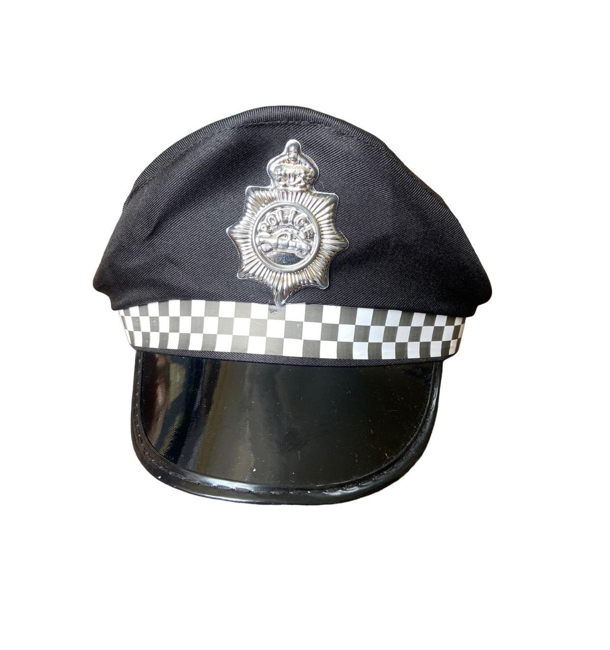 Miniatura Kit Completo Policial Preto Quepe Boina + Acessórios