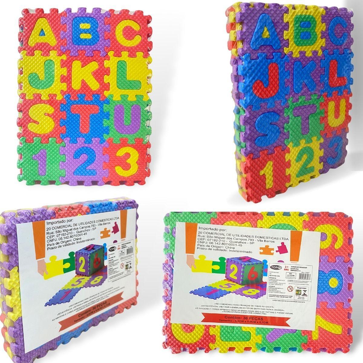 Miniatura Tapete Didático Eva Infantil Letras Números Tatame Alfabeto