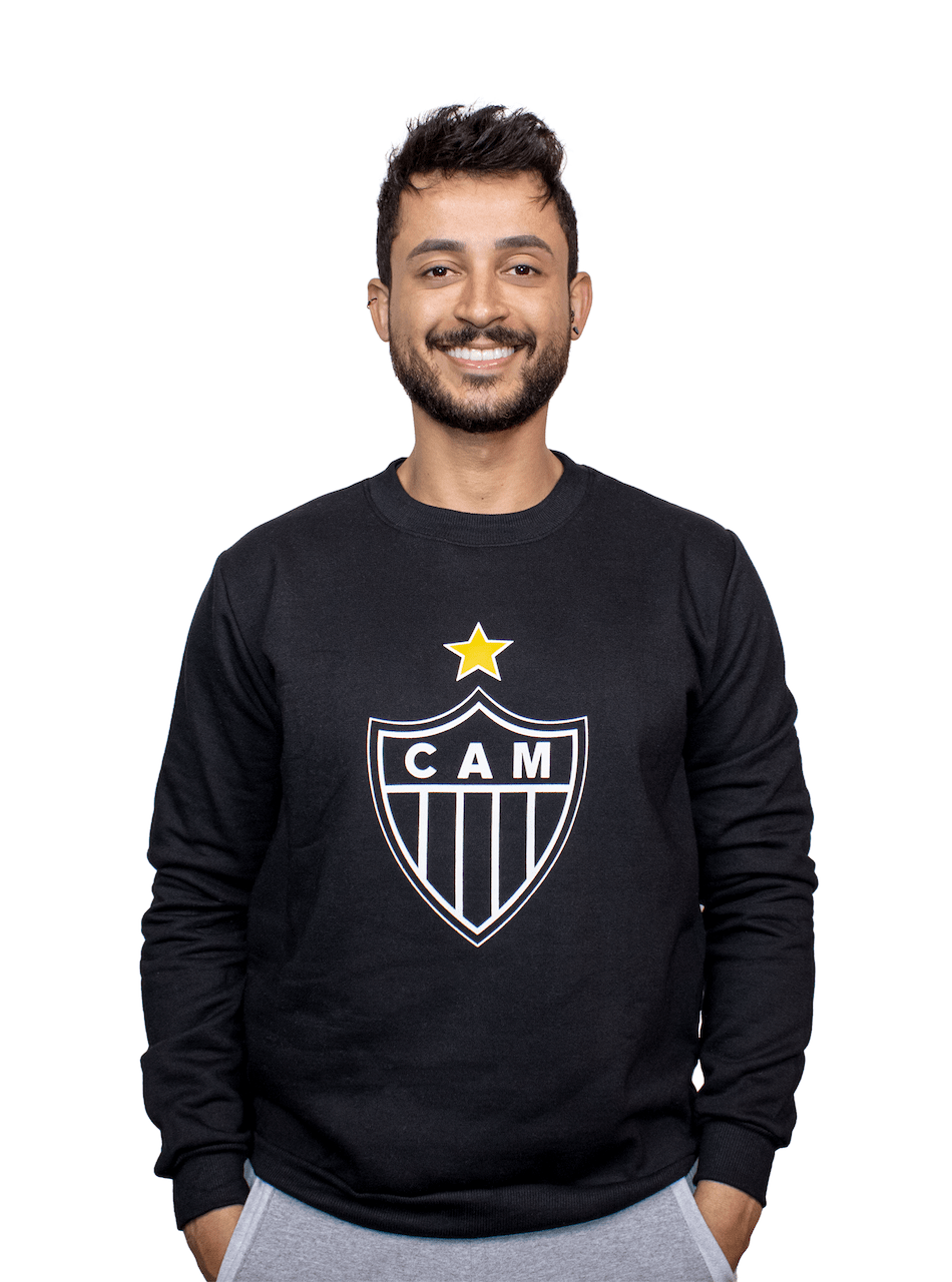 Moletom Masculino Atlético Escudo - Preto