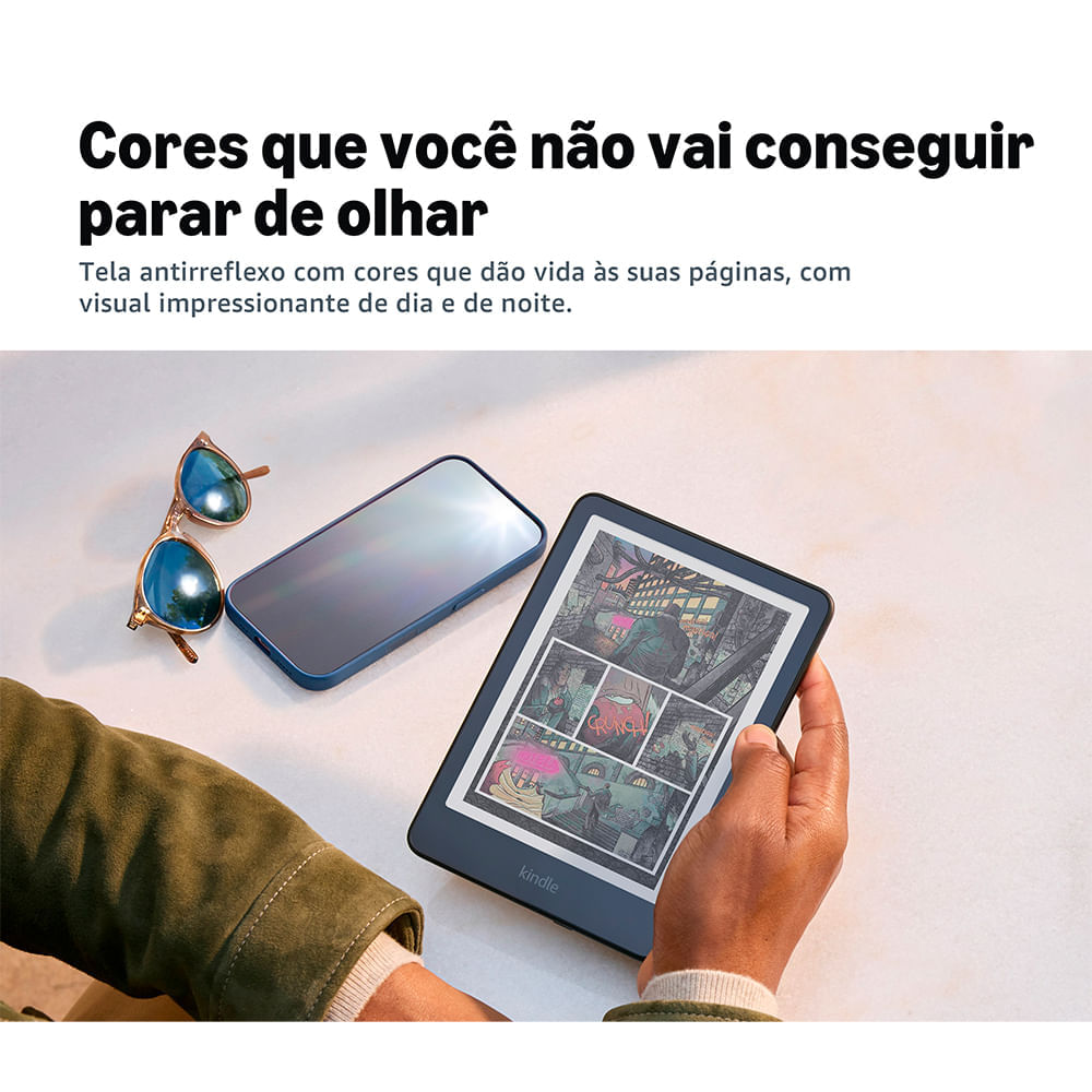 E-reader Amazon Kindle Colorsoft com 7,05", 16GB, Iluminação Frontal Ajustável, Preto - B0CX8MT2M2