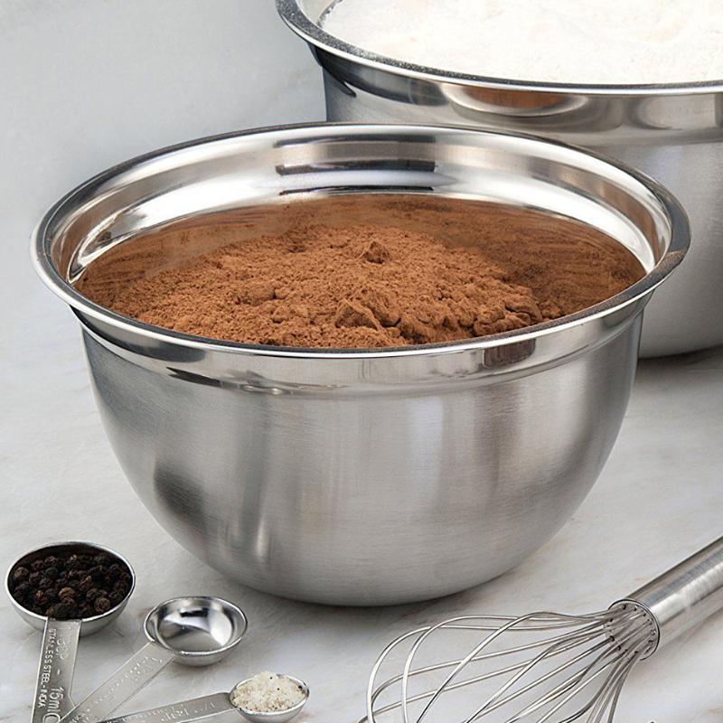 Miniatura Kit 3 Tigelas Bowl Saladeira Aço Inox Cozinha Profissional