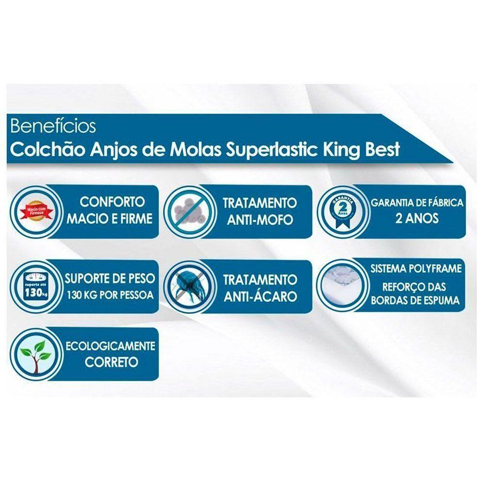 Miniatura Cama Box Baú Queen: Colchão Molas Anjos Masterpocket Ensacadas King Best + Base Clean(158X198)