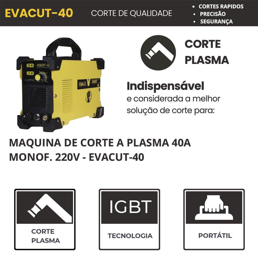 Miniatura Máquina de Corte Plasma 40a EVACUT-40 220V EVALD 220V
