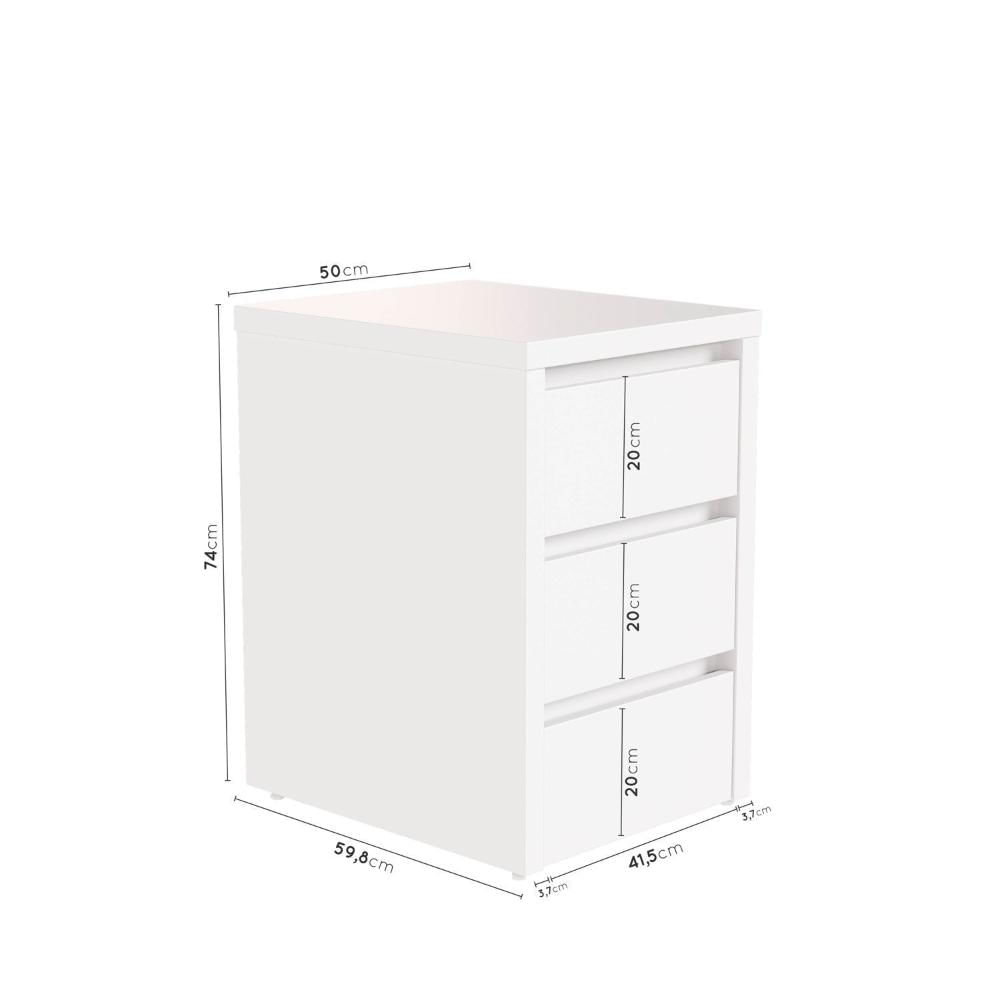 Miniatura Gaveteiro Modular 50cm Ficus CabeCasa MadeiraMadeira Branco