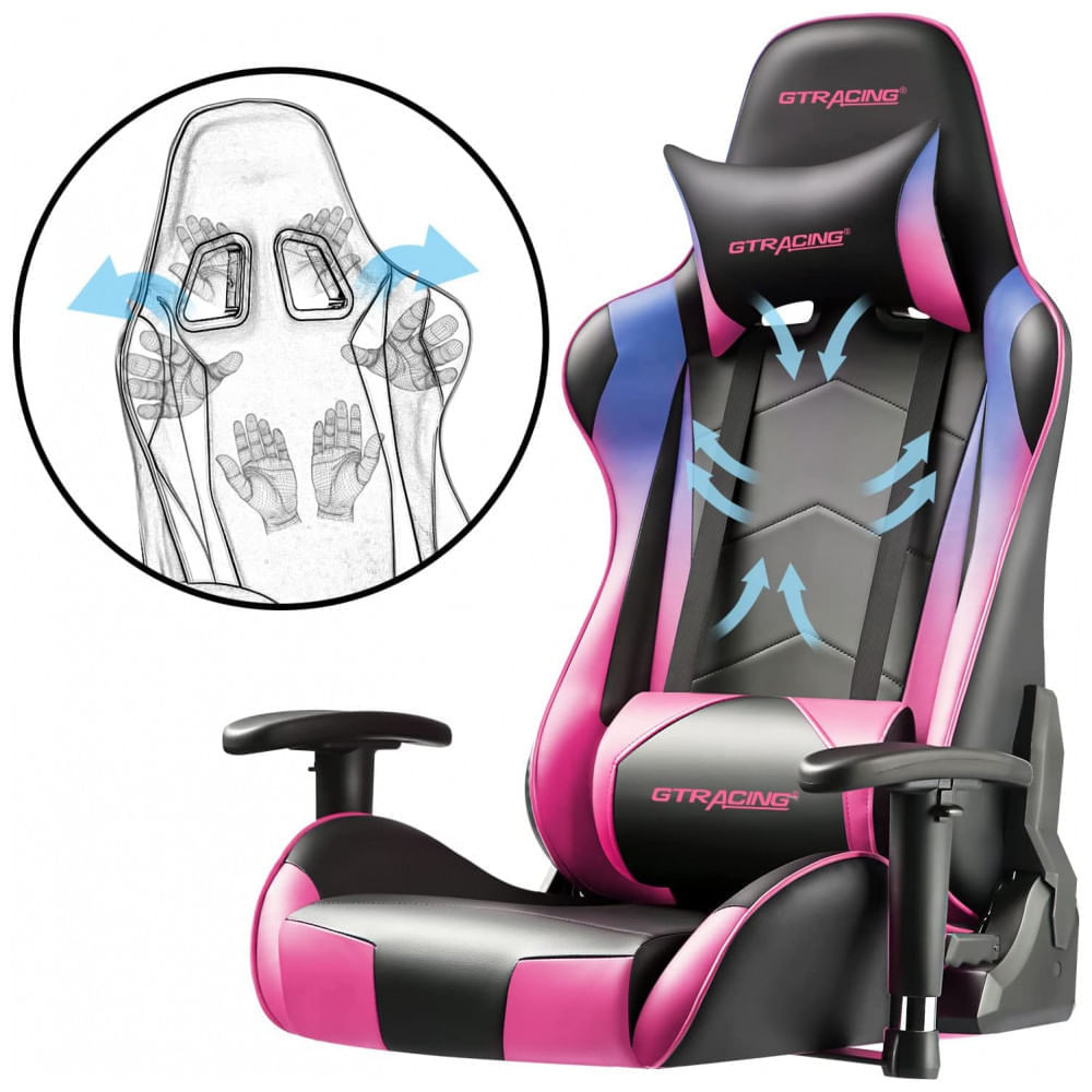 GTRACING Gaming Chair Racing Office Computer Ergonomic Video Game Chair Backrest and Seat Height Adjustable Swivel