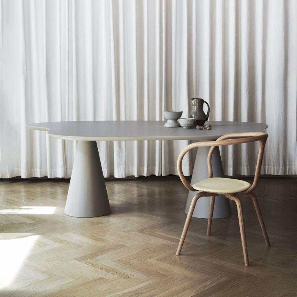 Miniatura Mesa De Jantar 120x80 Cone Orgânica Nuvem Cor Cinza