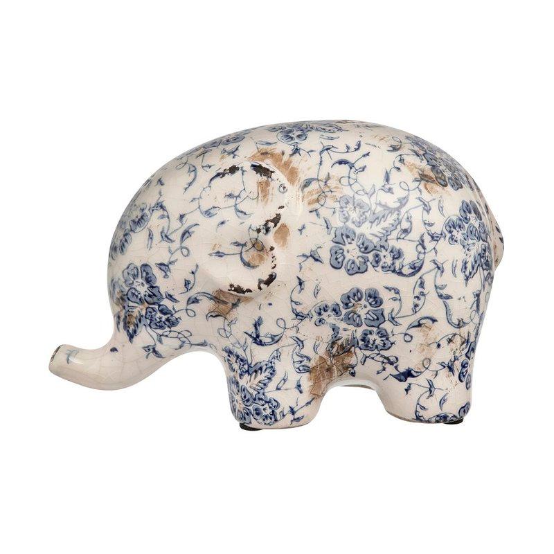 Miniatura Adorno Elefante Home Style Luso 14 cm AZUL