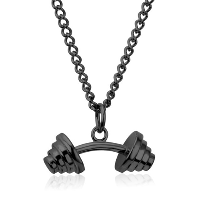 Miniatura Colar Cordão Fitness Peso Academia Halter Grafite