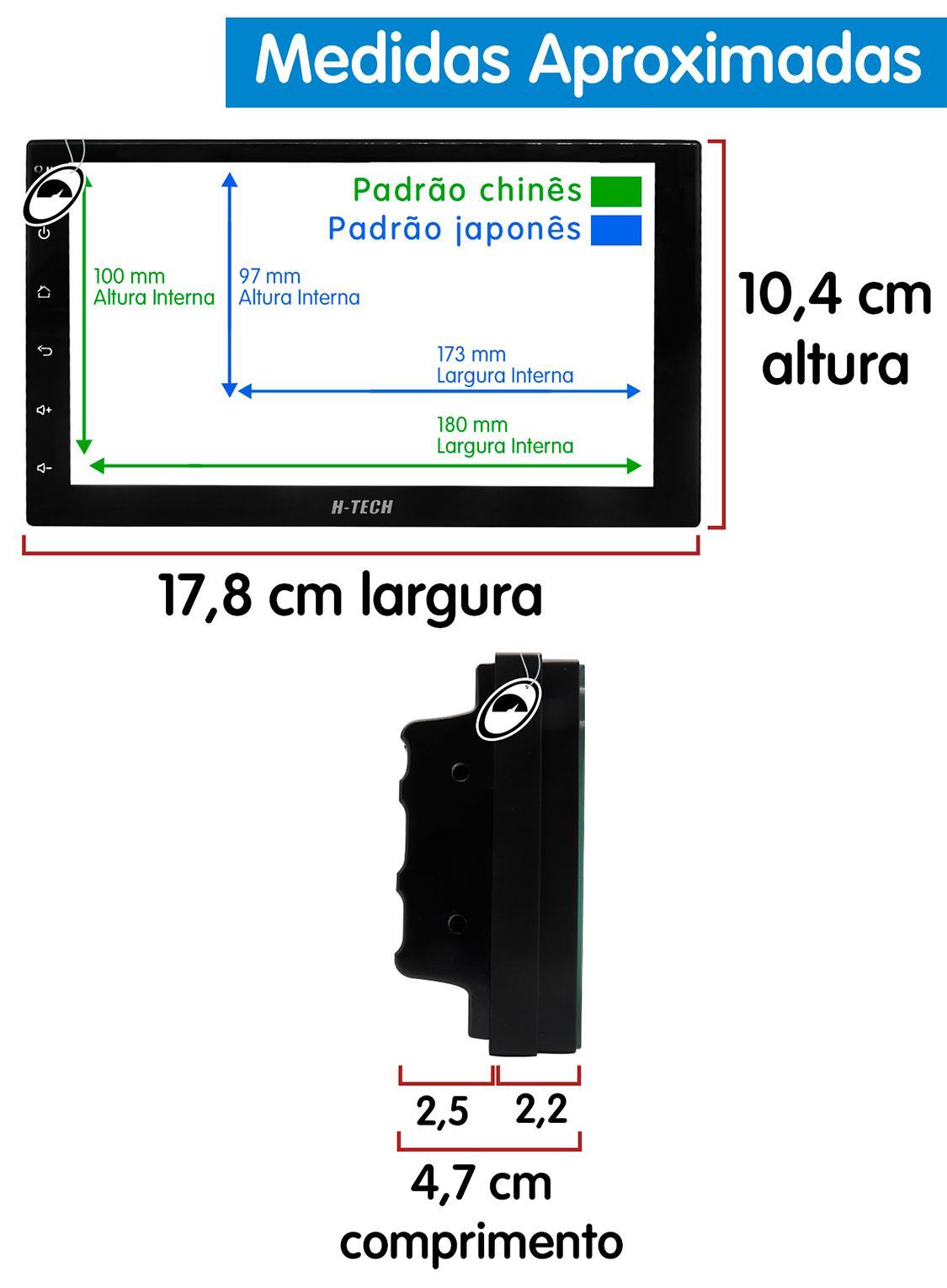 Miniatura Multimídia 7'' Polegadas H-Tech Ht-7225Ca Android 2Gb + 64Gb