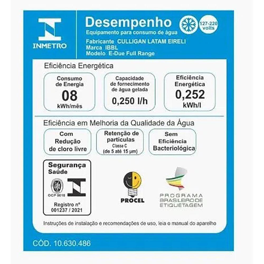 Miniatura Purificador de Água Ibbl E-Due Branco Bivolt 79013001 Bivolt