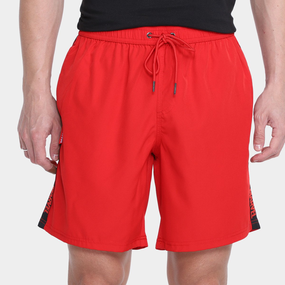 Miniatura Bermuda Mooncity Marvel Tactel Masculina Vermelho - G